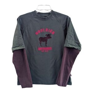 WOOLRICH Boy's Moose double sleeve tshirt, size XL (18/20)